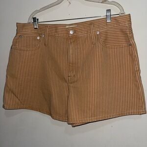 Madewell The Mom Jean Shirts Striped in pink and brown